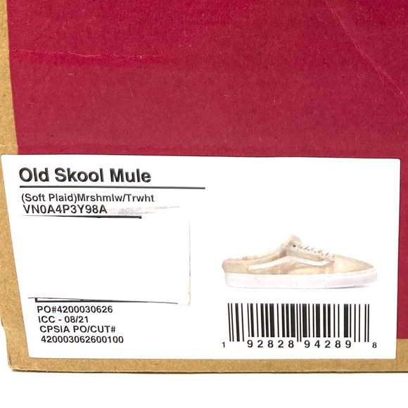 VANS Old Skool Mule Sneakers Soft Plaid Low Top Canvas Women's VN0A4P3Y98A - Picture 10 of 10